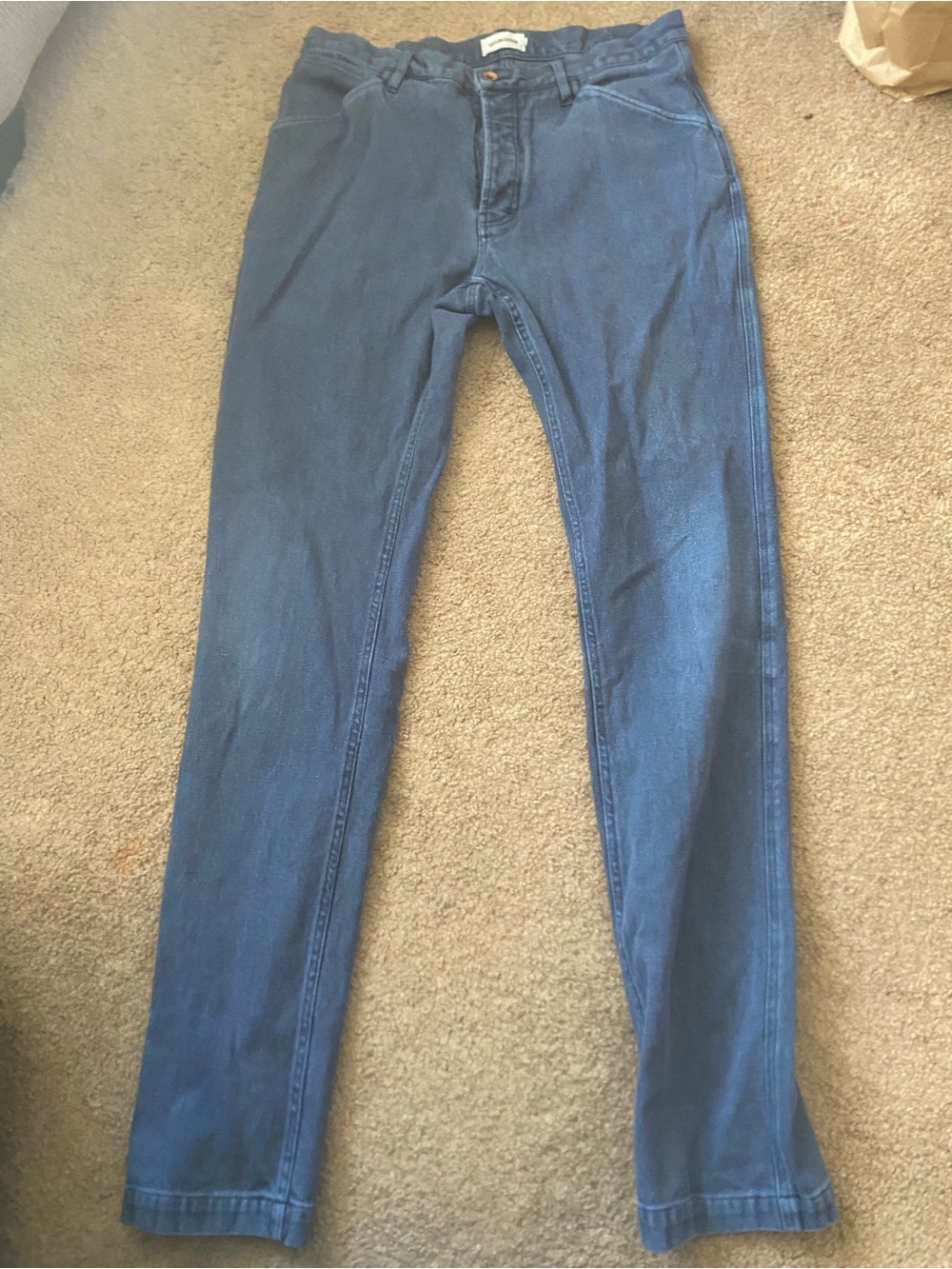 Taylor Stitch Boss Duck Pants Size 35 Blue Hemp Blend Canvas